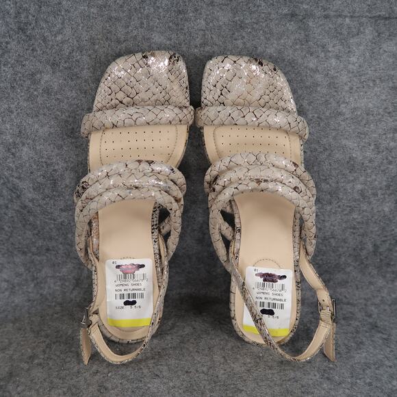 Kenneth Cole Reaction Shoes Womens 6 Fashion Dress Sandals Heels Strappy Taupe - Picture 6 of 10